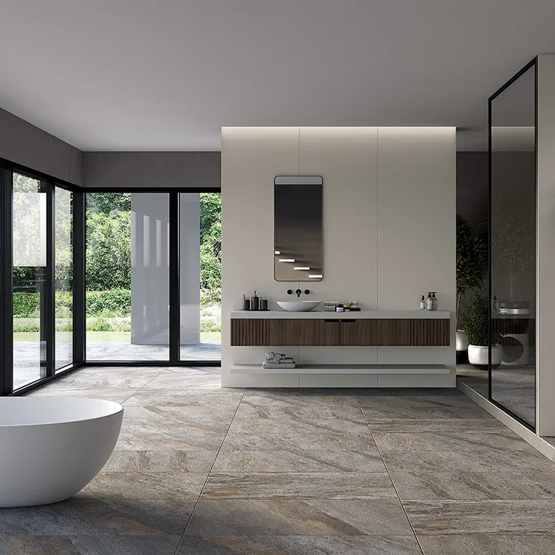 Stonequartz Grigio - Gres Effetto Pietra 60x120 Rettificato