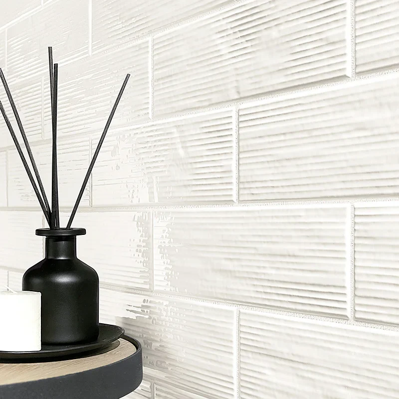 Swing White – Gres Effetto Mattoncino Rigato Lucido 7,5x30 - Image 3