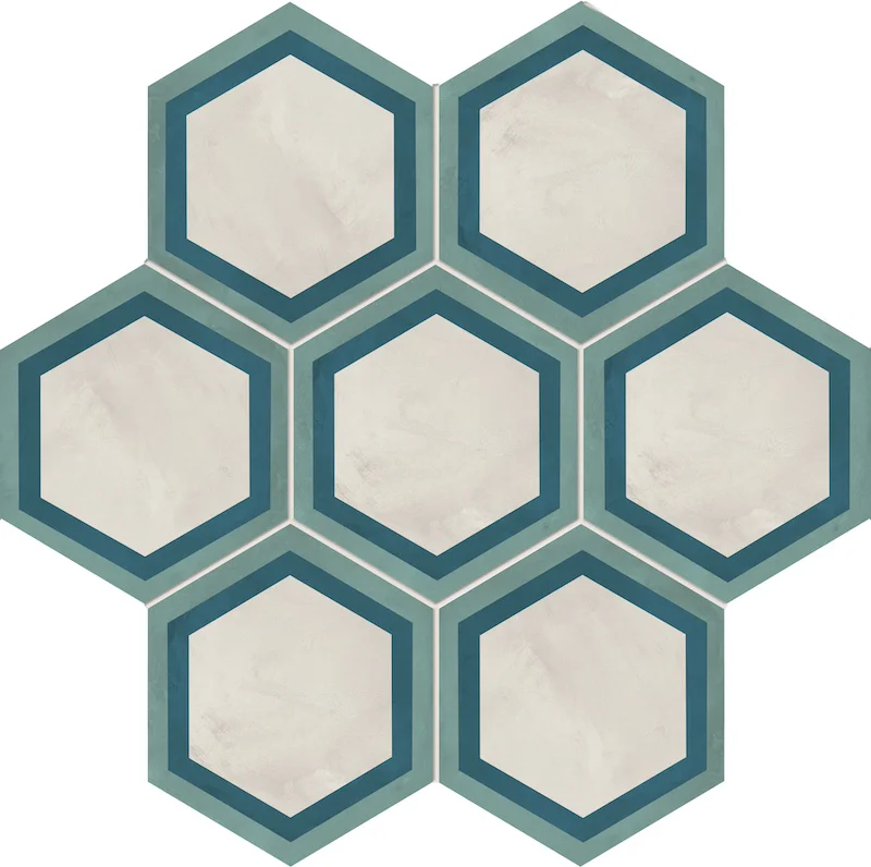 Terra.Art Cornice Oceano Cielo Esagona - Gres Effetto Cementina Esagonale 25x21 - Image 2