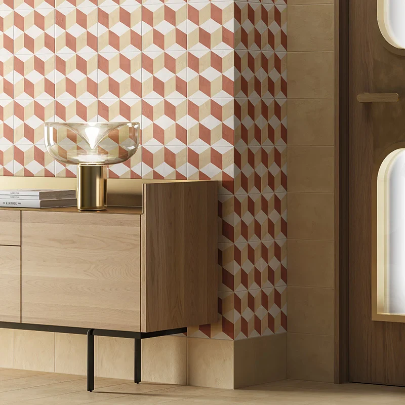 Terra.Art Cubo Tramonto Crema - Gres Effetto Cementine 20x20