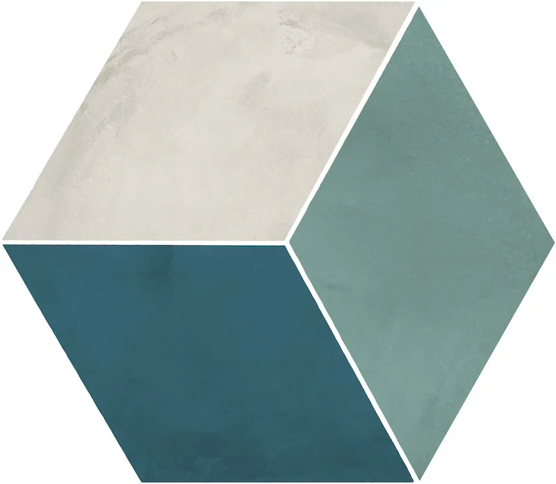 Terra.Art Rombo Oceano Cielo Esagona - Gres Effetto Cementina Esagonale 25x21