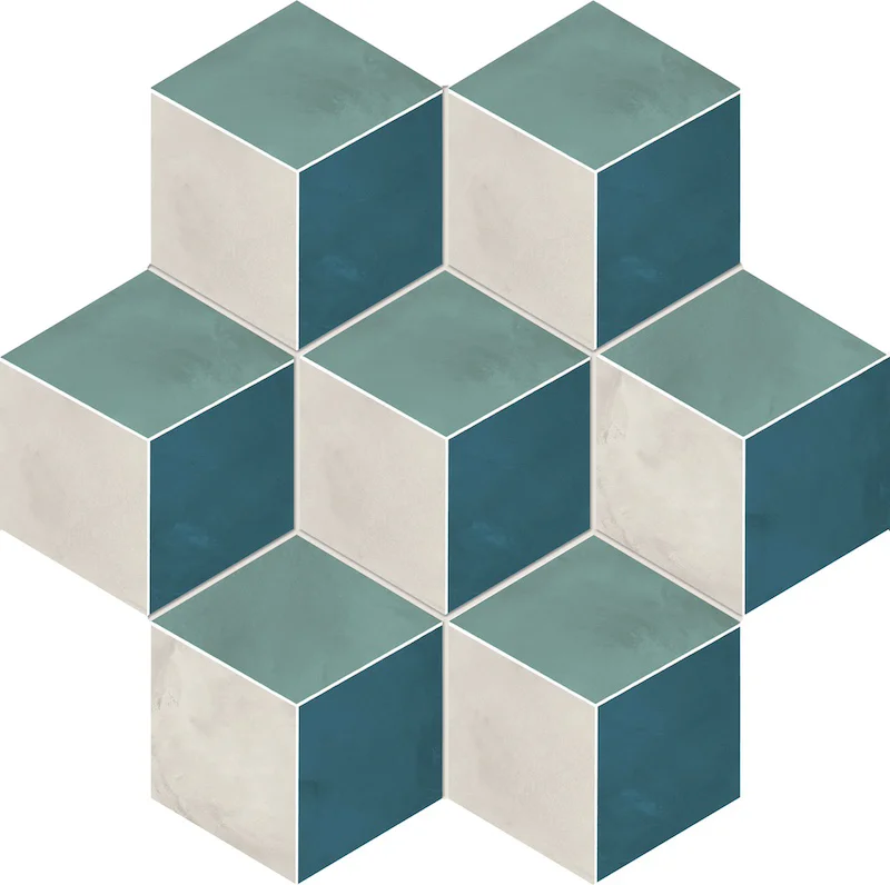 Terra.Art Rombo Oceano Cielo Esagona - Gres Effetto Cementina Esagonale 25x21 - Image 2