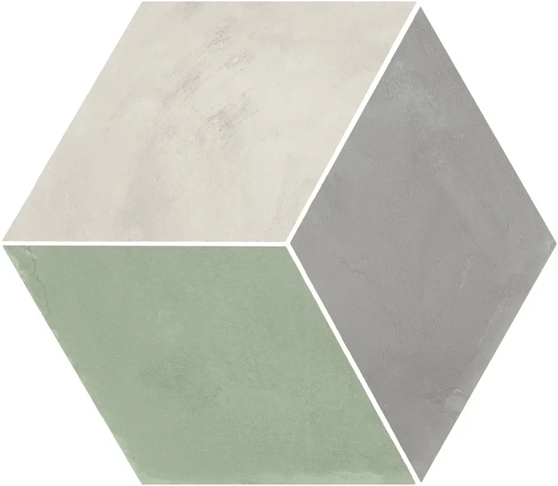Terra.Art Rombo Sabbia Menta Esagona - Gres Effetto Cementina Esagonale 25x21