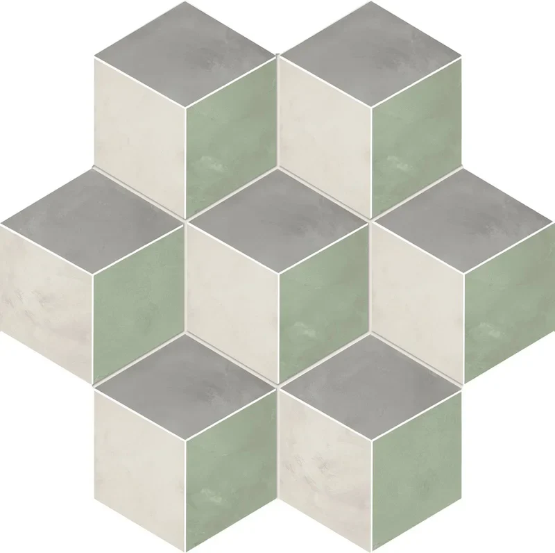Terra.Art Rombo Sabbia Menta Esagona - Gres Effetto Cementina Esagonale 25x21 - Image 2