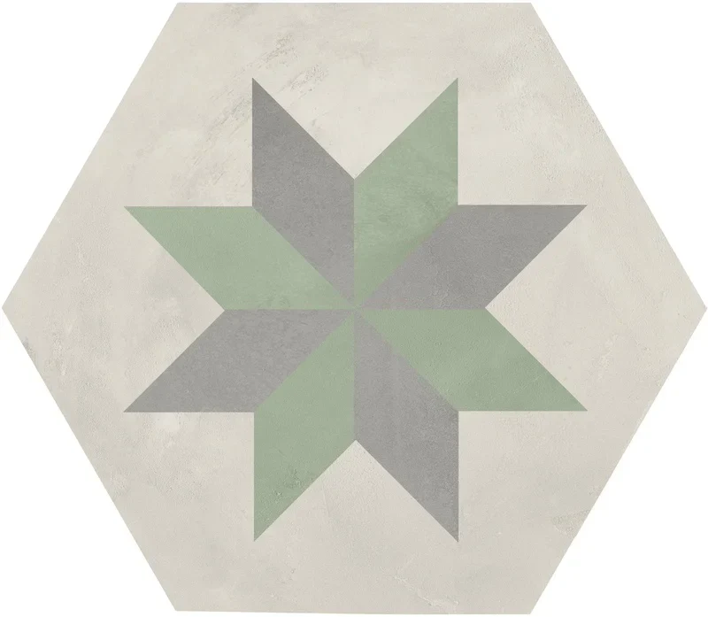 Terra.Art Mix Sabbia Menta Esagona - Gres Effetto Cementina Esagonale 25x21 - Image 7