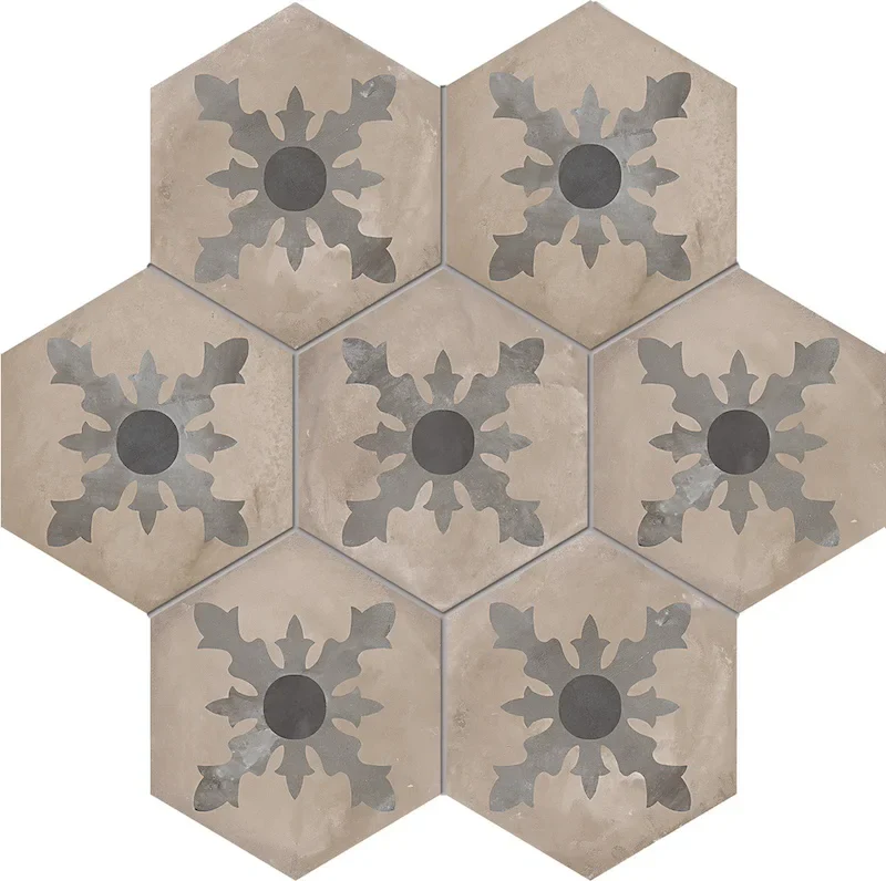 Terra Cardinale Freddo Esagona - Gres Effetto Cementine Esagonale 25x21 - Image 2