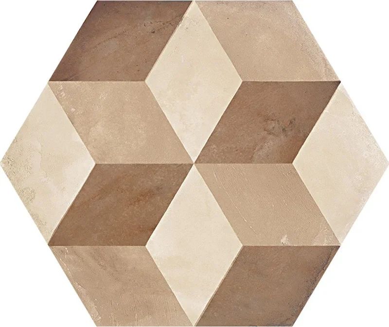 Terra Mix Decori Caldi Esagona - Gres Effetto Cementine Esagonale 25x21 - Image 14