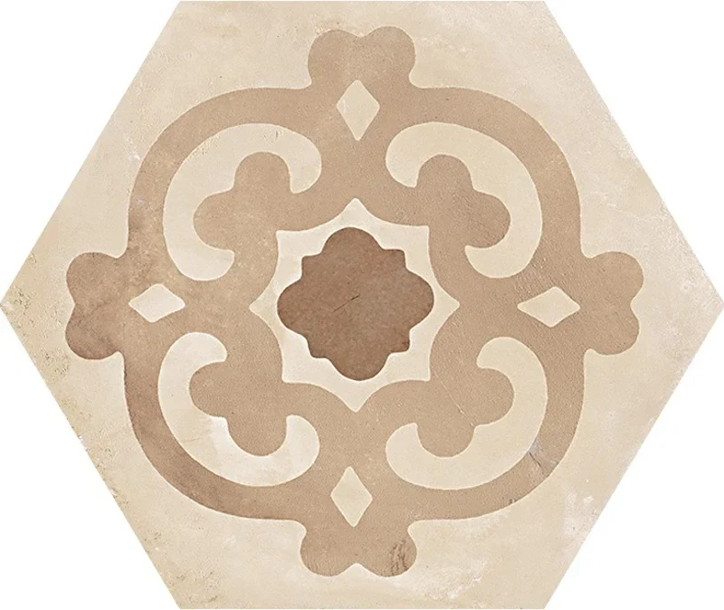 Terra Fiore Caldo Esagona - Gres Effetto Cementine Esagonale 25x21