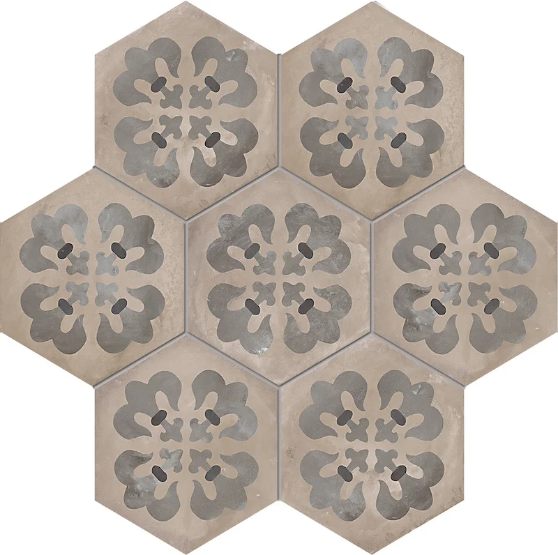 Terra Giglio Freddo Esagona - Gres Effetto Cementine Esagonale 25x21 - Image 2