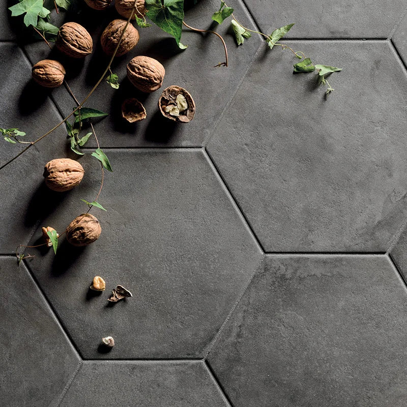 Terra Nero Esagona - Gres Effetto Cotto Esagonale 25x21