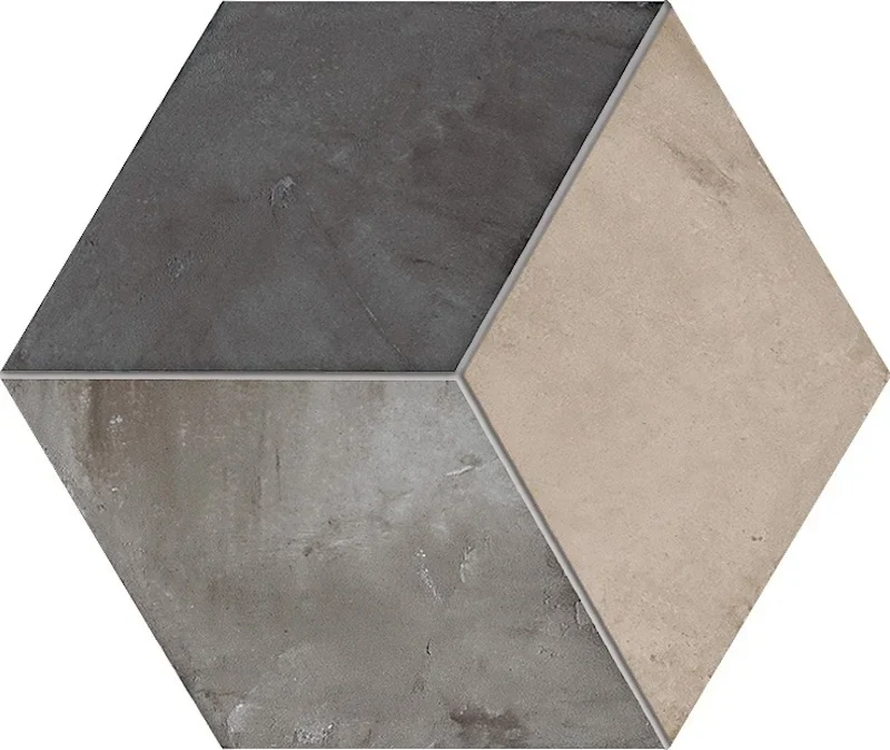 Terra Rombo Freddo Esagona - Gres Effetto Cementine Esagonale 25x21 - Image 2