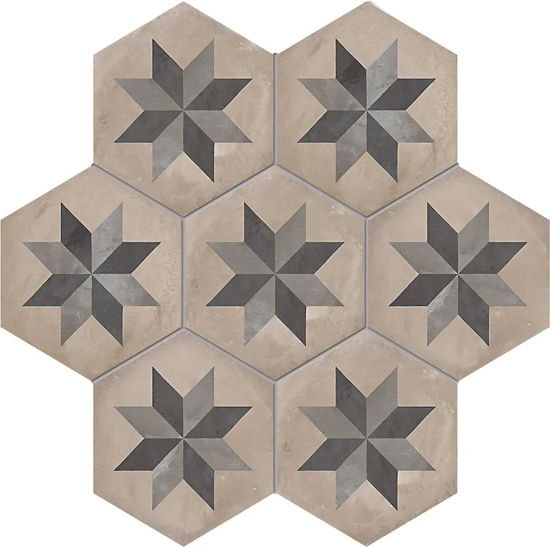 Terra Stella Fredda Esagona - Gres Effetto Cementine Esagonale 25x21 - Image 2