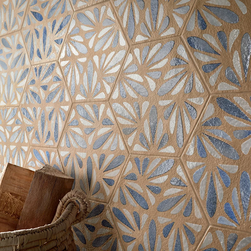 Terracreta Dipinto Chamotte Esagona - Gres Effetto Cementina 25x21