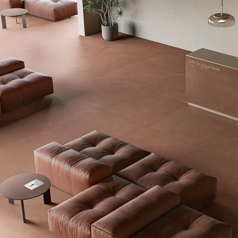 Terrae Mattone - Gres Effetto Cemento 90x90 Rettificato