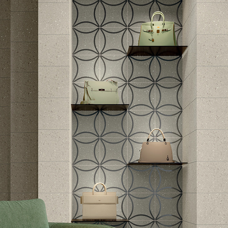 Terrasale Astro Cenere - Gres Effetto Decoro Geometrico 20x20