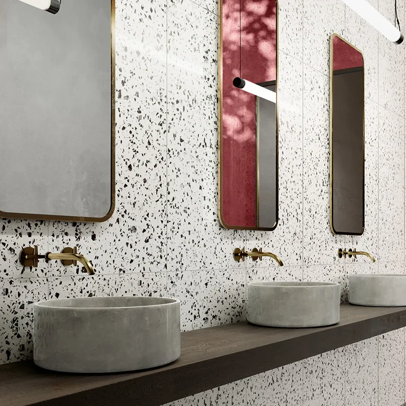 Terrazzotech Bianco - Gres Effetto Marmetta Levigato 60x120 Rettificato