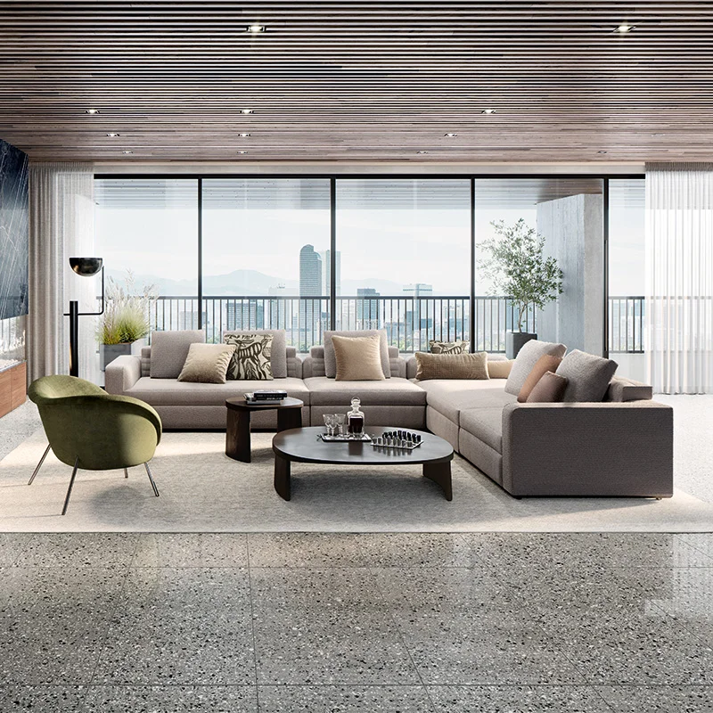 Terrazzotech Grigio - Gres Effetto Marmetta Levigato 60x120 Rettificato