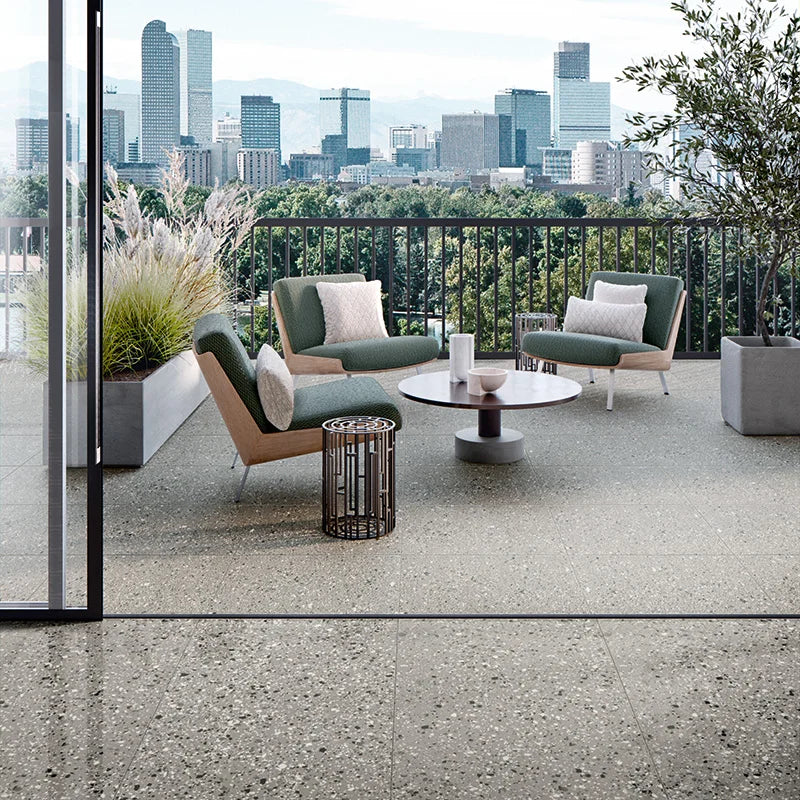 Terrazzotech Grigio R11 - Gres Effetto Marmetta Bocciardato Per Esterni 60x60 Rettificato