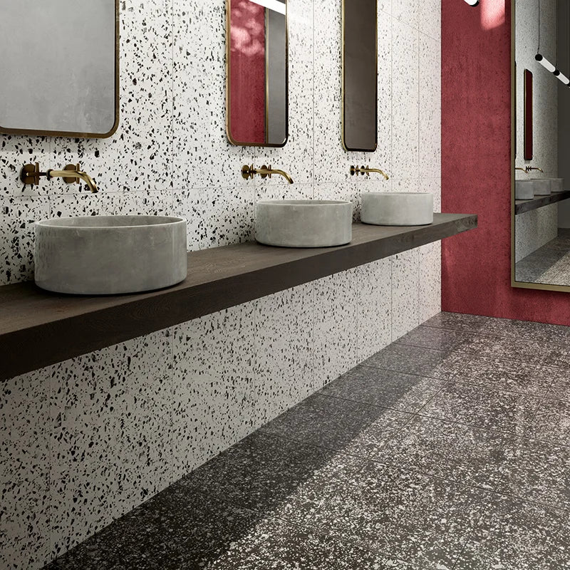 Terrazzotech Nero - Gres Effetto Marmetta Levigato 60x60 Rettificato