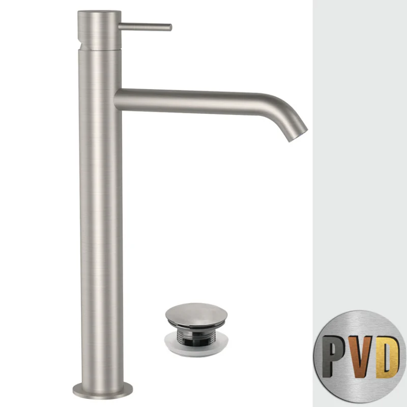 Tokyo Steel - Miscelatore per lavabo alto in acciaio inox