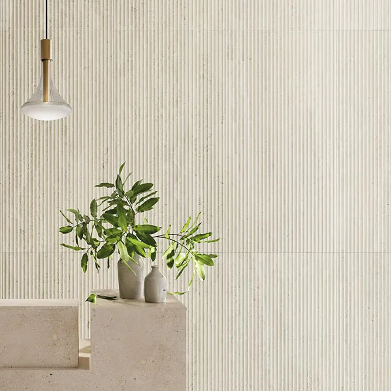 Trevi Ivory Flute 3D - Gres effetto travertino rigato 60x120