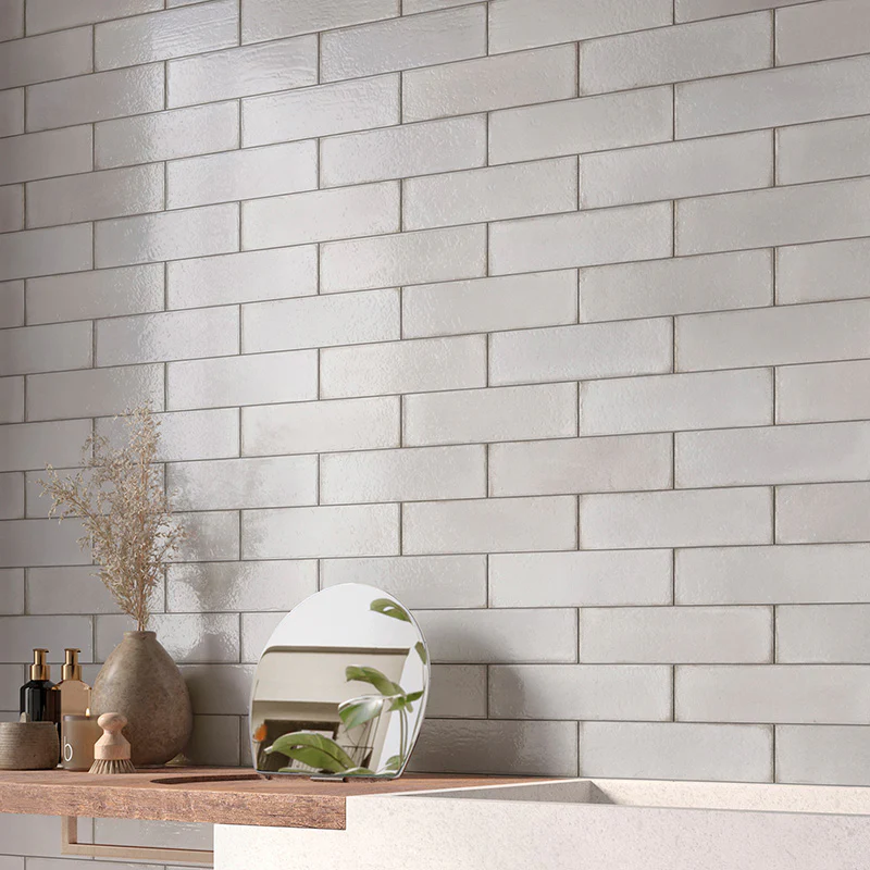 Uptown White - Gres Porcellanato Effetto Mattoncino Lucido 7.5x30