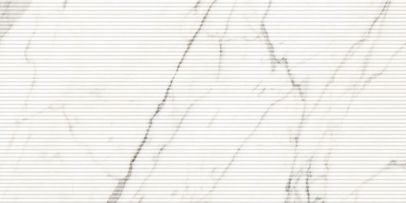 Versilia Borghini White Flute 3D - Gres Effetto Marmo Rigato 60x120