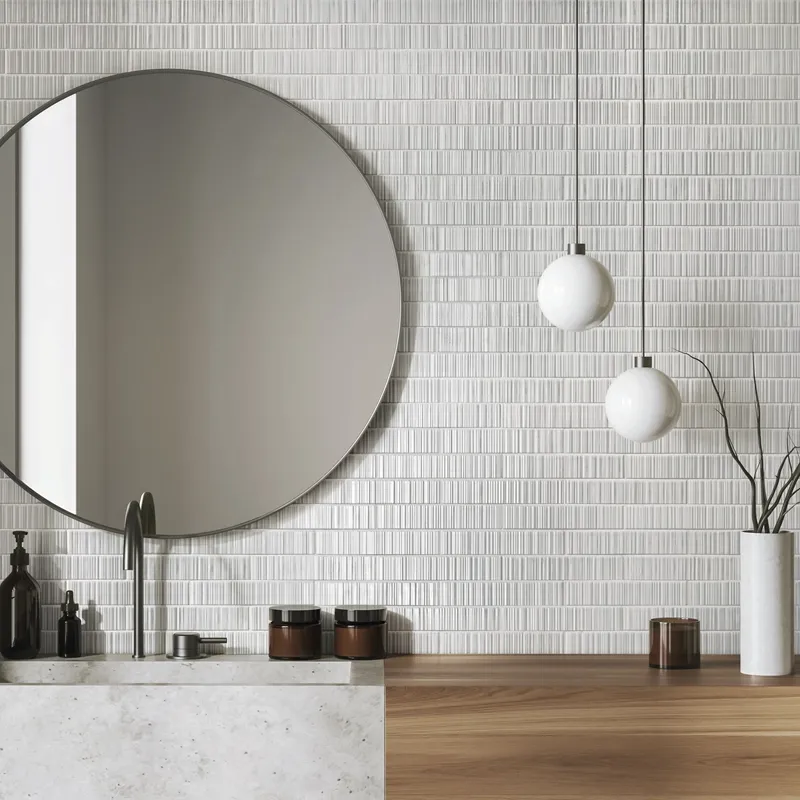 Vibrant Grey – Gres Effetto Mattoncino Rigato Lucido 4,5x23